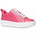 Michael Kors Shoes | Michael Kors Emmett Nappa Puffy Mk Logo Rubin Red Sneakers Shoes Flat Multi Size | Color: Pink/Red | Size: Various