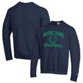 Men's Champion Navy Notre Dame Fighting Irish Volleyball Icon Powerblend Pullover Sweatshirt