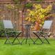 3 Piece Grey Folding Bistro Set