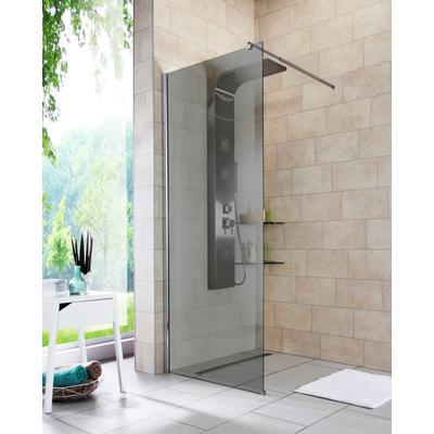 Duschwand WELLTIME "Duschabtrennung", grau (chromfarben), B:80cm H:190cm, Duschwände, Walk-In, Glaswand mit Wandhalterung Image