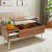 Lift Top Coffee Table with Hidden Storage Space, Adjustable Open Shelf and Wood Legs for Living Room