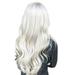 Women Long Curly Wig Cosplay Synthetic Hair Wig White Wigs Headwear for Lady Grils