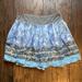 Free People Skirts | Free People Blue Printed Lace Trimmed Skirt | Color: Blue | Size: 2