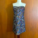 American Eagle Outfitters Dresses | American Eagle Strapless Floral Dress | Color: Black/Gold | Size: 8