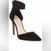 Jessica Simpson Shoes | Jessica Simpson Black Suede Pointed Heels Cayna Two Piece Pump | Color: Black | Size: 6