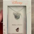 Disney Jewelry | Disney Mickey Mouse Crystal Pendant Necklace In Fine Silver Plate | Color: Silver | Size: Length: 16" + 2" Extender; Approx. Drop: 1/5"