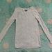 American Eagle Outfitters Sweaters | American Eagle Women Sweater Xxs Gray Light Knit Top Long Pullover Soft Crewneck | Color: Gray/Silver | Size: Xxs