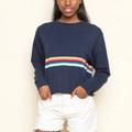 Brandy Melville Tops | Brandy Melville Navy Blue Rainbow Long Sleeve Sweatshirt | Color: Blue | Size: S