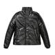 Faux Leather Jacket Women Motorcycle Coat for Biker Womens Button Denim Shirt Jacket (Black-2, XXL)