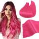 Ugeat Human Hair Extensions Tape in 20 Inch Glue in Human Hair Extensions Hot Pink Hair Extensions Glue in 25 Grams Tape in Human Hair Extensions Pink Hair Extensions