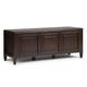 Simpli Home Connaught Storage Bench Trunk, Holz, Dark Chestnut Brown, 129.54 x 45.72 x 52.83 cm