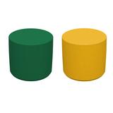 Factory Direct Partners SoftScape Round Ottoman in Green/Yellow | 16 H x 18 W x 18 D in | Wayfair B10453-AS-2