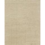 White 24 x 0.25 in Area Rug - Loloi Rugs Hermitage Geometric Hand-Knotted Area Rug in Almond Silk/Wool | 24 W x 0.25 D in | Wayfair