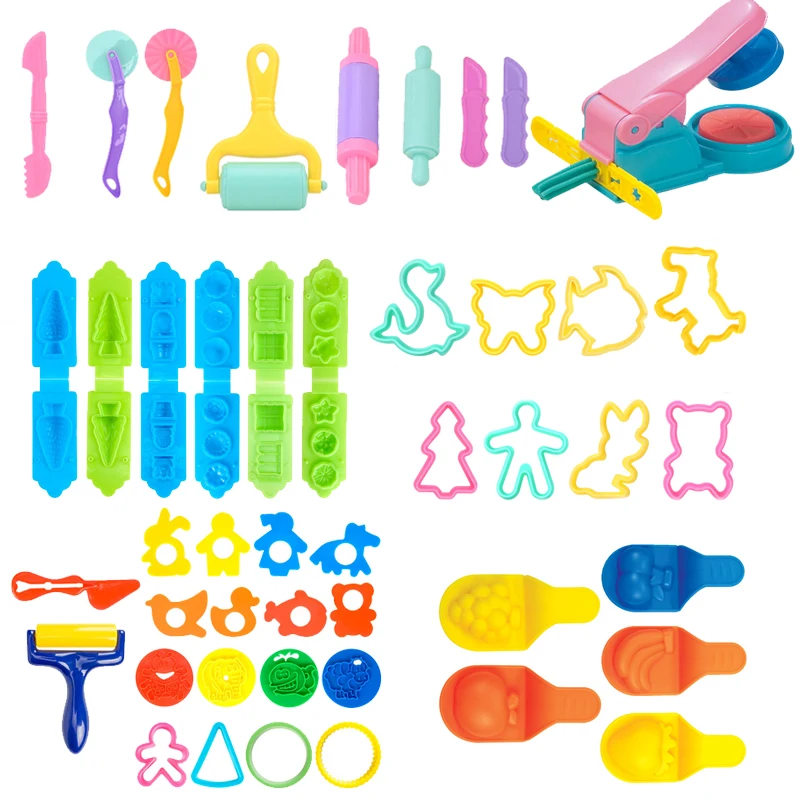 Ensemble d'outils de modèle de pâte à jouer pour enfants, jouets créatifs en 3D, jouets d'apprentissage de la ticine, bricolage