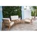 Panama Jack Outdoor Westerman 4 Piece Sofa Seating Group w/ Cushions Wood/Natural Hardwoods in Brown/White | Wayfair PJO-3102-NAT-4PC