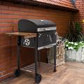 Royal Gourmet 24" Crop Barrel Charcoal Grill w/ Side Shelf Porcelain-Coated Grates/Steel in Black/Gray | 41.14 H x 40.63 W x 23.43 D in | Wayfair