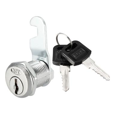 Cam Lock 20mm Cylinder Length 48mm Bent Cam Nut-on Lock Keyed Alike - Silver Tone