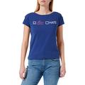 Love Moschino Womens with Glitter Love-Hate Print T-Shirt, Blue, 46
