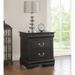 2-Drawer Louis Philippe Nightstand in Wood For Bedroom