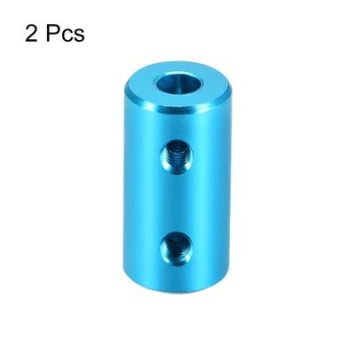 Rigid Coupling 20mm Length 10mm Diameter Aluminum Alloy Shaft Coupler Connector Light Blue 2pcs