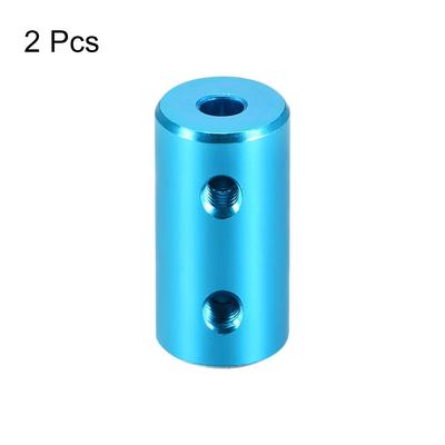 Rigid Coupling 20mm Length 10mm Diameter Aluminum Alloy Shaft Coupler Connector Light Blue 2pcs