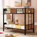 Twin-over-twin bunk bed modern style steel frame bunk bed with safety rail