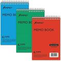 Ampad Efficiency Pocket Notebook Recycled 4 X 6 Inches Single Wire Top Open Assorted Covers 3 Notebooks per Pack Red/Blue/Green (45-094)