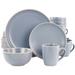 Gibson Home Everyday Essentials 32 Piece Round Stoneware Dinnerware Set in Matte Blue - 32 Pieces