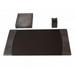 Protacini Castlerock Gray Italian Patent Leather 3-Piece Desk Set