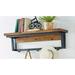 The Twillery Co.® Sturminster Rustic Wooden Metal Wall Mounted Coat Rack w/ 5 Hooks Wood/Metal in Black/Brown | 11.75 H x 40 W x 11 D in | Wayfair