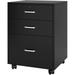 Soges 3 Drawer Mobile File Cabinet Rolling Filing Cabinet Modern Office Cabinet with Lock and Wheels Black