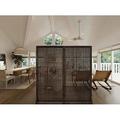 Porpora 72" W X 72" H Solid Wood Screen w/ Stand Wood in Brown | 72 H x 36 W x 5 D in | Wayfair WoodLatticeDividor72x72_square_Grey_2set