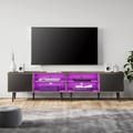 George Oliver TV Stand for TVs up to 88" Wood in Brown | 20.9 H x 85 W x 15.6 D in | Wayfair 0CF9743903894FAD8B4720557EA62045