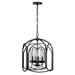 Rosalind Wheeler Botanic Arches 4-Light Outdoor Lantern Pendant Glass/Metal/Steel in Black/Gray | 21.2 H x 14.2 W x 14.2 D in | Wayfair