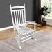 Canora Grey Fahie Outdoor Rocking Chair in Gray/White | 44.49 H x 33.86 W x 26.77 D in | Wayfair 69F5809583AD41E9B98075D05EC0A9F6