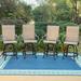 Sophia & William 4 Piece Outdoor Swivel Bar Stools Height Patio Chairs with Textilene Seat