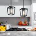 17 Stories Farmhouse Pendant Lighting For Kitchen Island w/ Clear Glass Shade Adjustable Height in Black | 9.84 H x 7.08 W x 7.08 D in | Wayfair