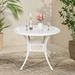 Astoria Grand Hovag Dining Table Metal in White | 35 W x 35 D in | Outdoor Dining | Wayfair D8C5E4532AEC4324A9D2ACD23AA84503