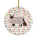 The Holiday Aisle® Birman Cat Christmas Hanging Figurine Ornament Ceramic/Porcelain in Gray/Green/Pink | 2.81 H x 2.81 W x 0.15 D in | Wayfair