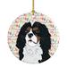 The Holiday Aisle® Cavalier King Charles Spaniel Tricolor Christmas Hanging Figurine Ornament /Porcelain in Black/Red/White | Wayfair