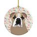 The Holiday Aisle® English Bulldog Hanging Figurine Ornament Ceramic/Porcelain in Black/Gray/White | 2.8 H x 2.8 W x 0.15 D in | Wayfair