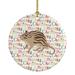 The Holiday Aisle® Zebra Mouse Hanging Figurine Ornament Ceramic/Porcelain in Brown/Red | 2.8 H x 2.8 W x 0.15 D in | Wayfair