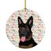 The Holiday Aisle® German Shepherd Hanging Figurine Ornament Ceramic/Porcelain in Black/Blue/Red | 2.8 H x 2.8 W x 0.15 D in | Wayfair