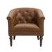 Barrel Chair - Alcott Hill® Upholstered Barrel Chair Faux Leather/Leather in Brown | 29.88 H x 29.88 W x 26.72 D in | Wayfair