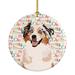 The Holiday Aisle® Australian Shepherd 2 Hanging Figurine Ornament Ceramic/Porcelain in Blue/Brown/Red | 2.8 H x 2.8 W x 0.15 D in | Wayfair