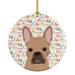 The Holiday Aisle® French Bulldog Hanging Figurine Ornament Ceramic/Porcelain in Black/Blue/Brown | 2.8 H x 2.8 W x 0.15 D in | Wayfair