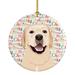 The Holiday Aisle® Labrador Retriever Yellow 2 Hanging Figurine Ornament Ceramic/Porcelain in Blue/Brown/Red | 2.8 H x 2.8 W x 0.15 D in | Wayfair