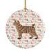 The Holiday Aisle® Pixie Bob Cat Christmas Hanging Figurine Ornament Ceramic/Porcelain in Brown/Green/Pink | 2.81 H x 2.81 W x 0.15 D in | Wayfair