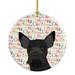 The Holiday Aisle® Schnauzer Black Christmas Hanging Figurine Ornament Ceramic/Porcelain in Black/Blue/Red | 2.8 H x 2.8 W x 0.15 D in | Wayfair