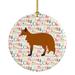 The Holiday Aisle® Red Fox Hanging Figurine Ornament Ceramic/Porcelain in Brown/Red | 2.8 H x 2.8 W x 0.15 D in | Wayfair